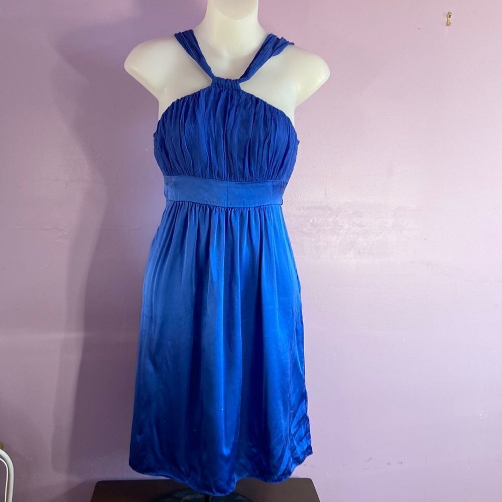 Betsey Johnson Royal Blue Silk Cocktail Party Dress Women's Size 2